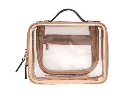Calpak Medium Clear Cosmetics Case - Caramel - Cosmetic Bags