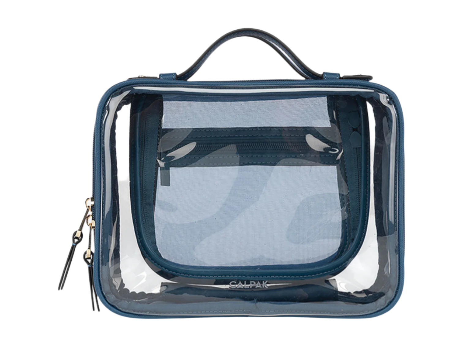 Calpak Medium Clear Cosmetics Case - Deep Sea Green - Cosmetic Bags