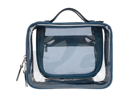 Calpak Medium Clear Cosmetics Case - Deep Sea Green - Cosmetic Bags