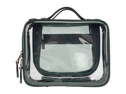 Calpak Medium Clear Cosmetics Case - Emerald - Cosmetic Bags
