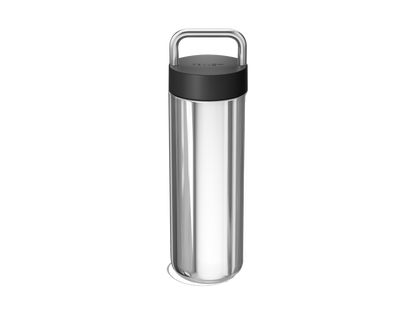 Carter Carry Water Bottle - Matte Black + Polished Steel / 20oz - Water Bottles