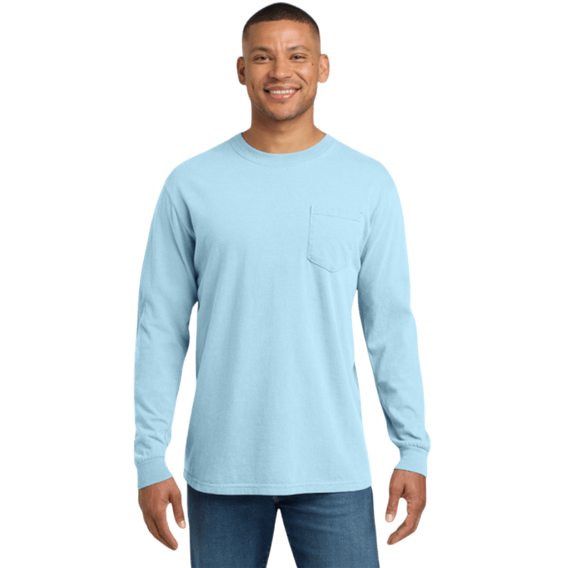Comfort Colors ® Heavyweight Ring Spun Long Sleeve Pocket Tee - Long - Sleeved T-Shirts - SwagWear
