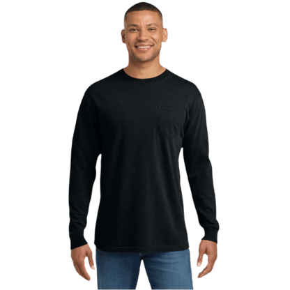 Comfort Colors ® Heavyweight Ring Spun Long Sleeve Pocket Tee - Long - Sleeved T-Shirts - SwagWear