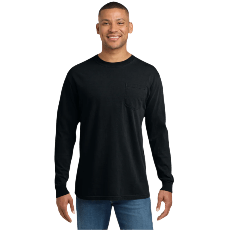 Comfort Colors ® Heavyweight Ring Spun Long Sleeve Pocket Tee - Long - Sleeved T-Shirts - SwagWear