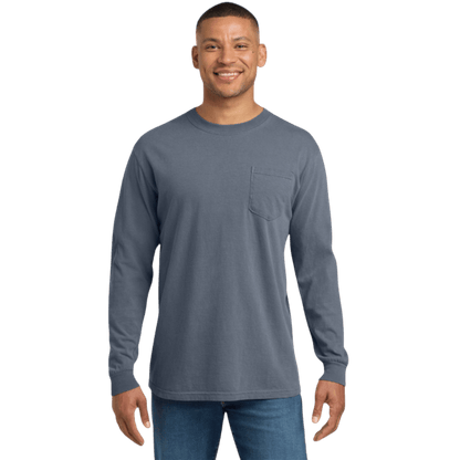 Comfort Colors ® Heavyweight Ring Spun Long Sleeve Pocket Tee - Long - Sleeved T-Shirts - SwagWear