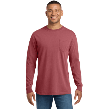 Comfort Colors ® Heavyweight Ring Spun Long Sleeve Pocket Tee - Long - Sleeved T-Shirts - SwagWear