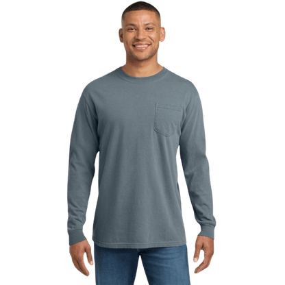 Comfort Colors ® Heavyweight Ring Spun Long Sleeve Pocket Tee - Long - Sleeved T-Shirts - SwagWear
