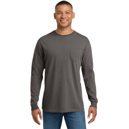 Comfort Colors ® Heavyweight Ring Spun Long Sleeve Pocket Tee - Long - Sleeved T-Shirts - SwagWear