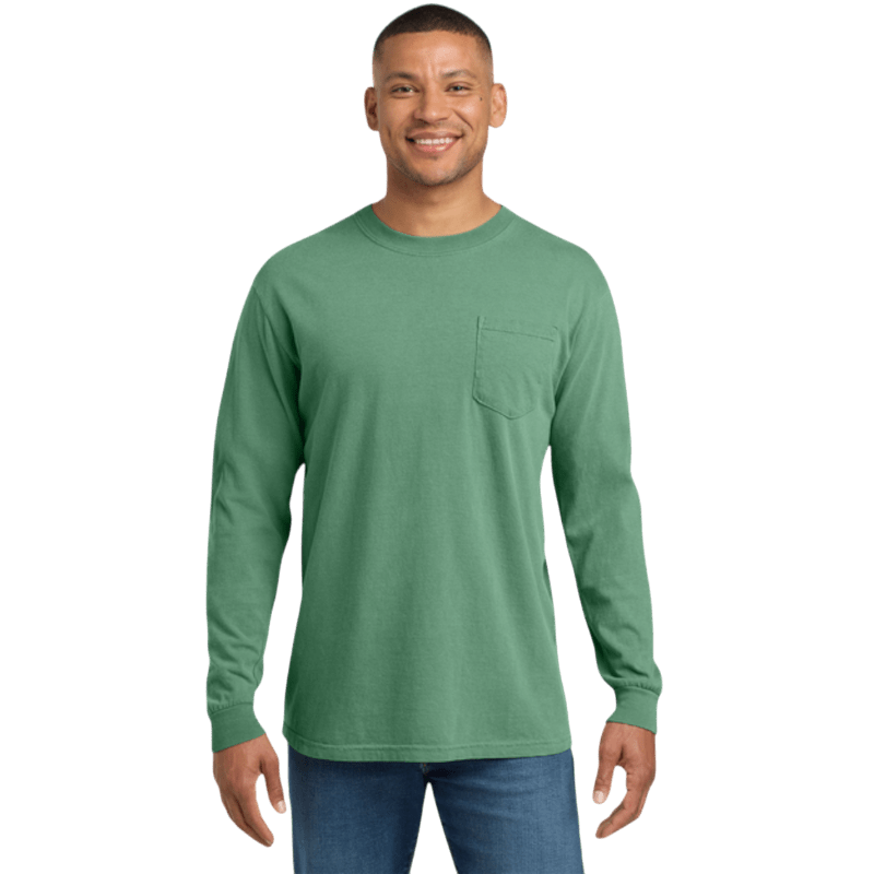 Comfort Colors ® Heavyweight Ring Spun Long Sleeve Pocket Tee - Long - Sleeved T-Shirts - SwagWear