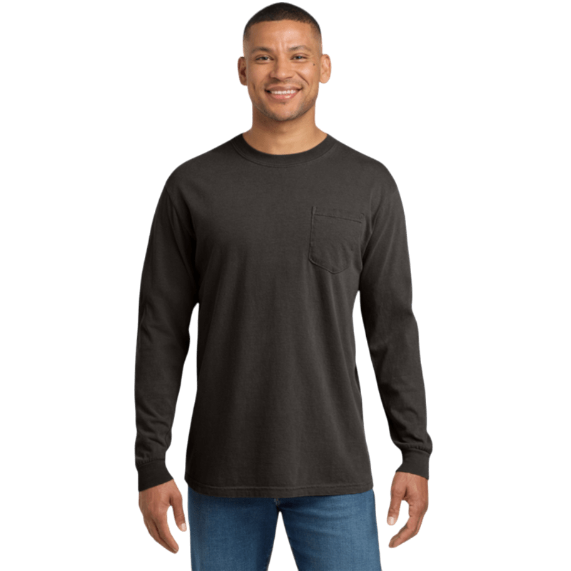Comfort Colors ® Heavyweight Ring Spun Long Sleeve Pocket Tee - Long - Sleeved T-Shirts - SwagWear