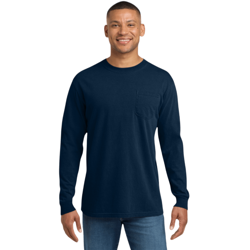 Comfort Colors ® Heavyweight Ring Spun Long Sleeve Pocket Tee - Long - Sleeved T-Shirts - SwagWear