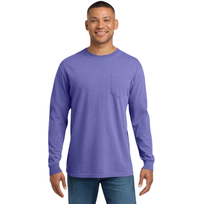 Comfort Colors ® Heavyweight Ring Spun Long Sleeve Pocket Tee - Long - Sleeved T-Shirts - SwagWear