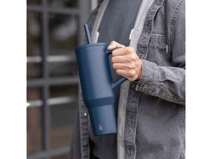 Commuter 40oz Tumbler - Navy Blue - Tumblers w/Straws - SwagWear