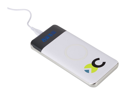 Constant 10000 mAh Wireless Power Bank w/Display - White - Wireless Power Banks