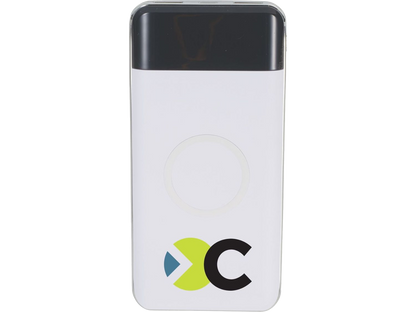 Constant 10000 mAh Wireless Power Bank w/Display - White - Wireless Power Banks