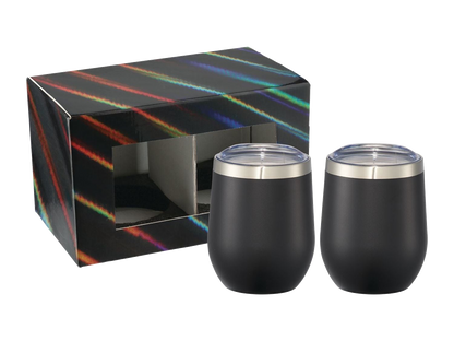 Corzo Cup 12oz 2 in 1 Gift Set - Black - Drinkware Sets