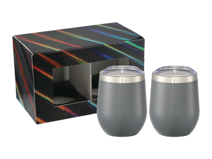 Corzo Cup 12oz 2 in 1 Gift Set - Gray - Drinkware Sets
