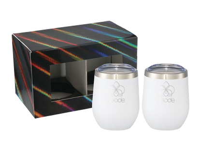 Corzo Cup 12oz 2 in 1 Gift Set - White - Drinkware Sets