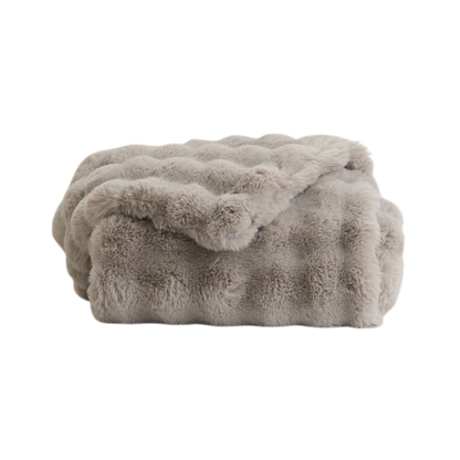 Cozy Earth Bubble Cuddle Blanket - Oversize Throw - Light Grey - Blankets