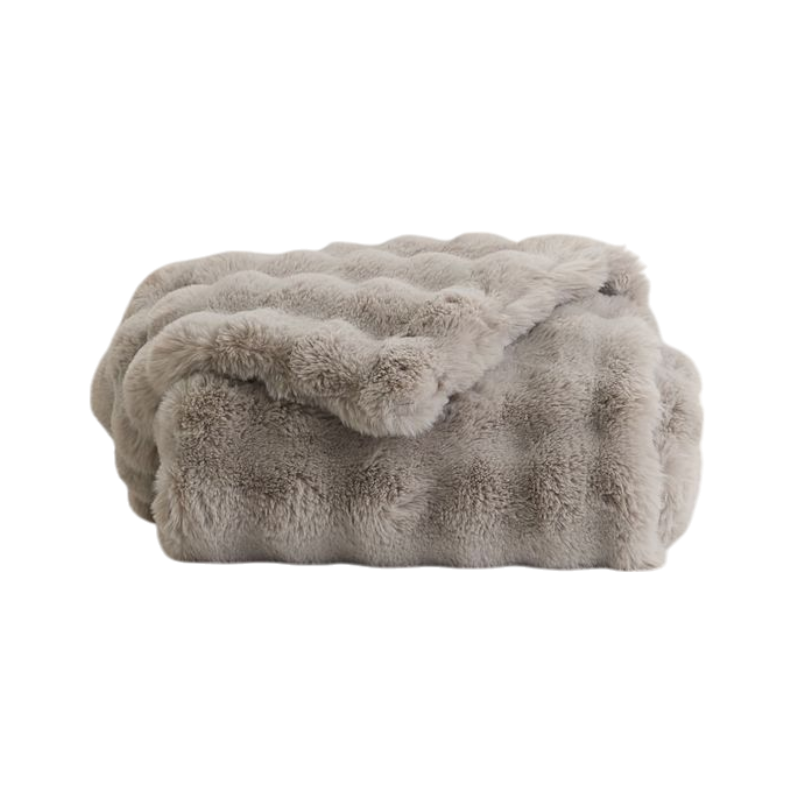 Cozy Earth Bubble Cuddle Blanket - Oversize Throw - Light Grey - Blankets