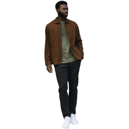 Man in olive tee with white background |Color:Olive