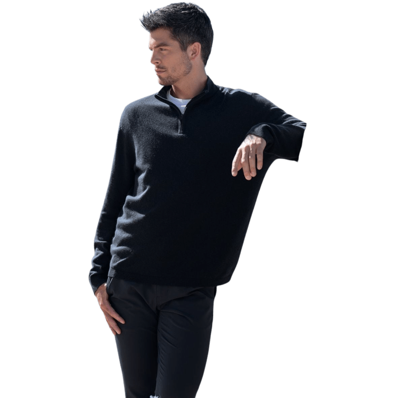 Cozy Earth Men's Quarter Zip Sweater - Sweaters - SwagWear