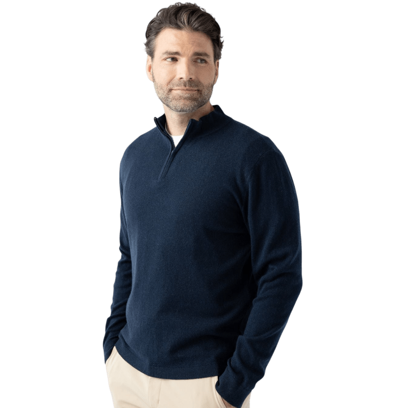 Cozy Earth Men's Quarter Zip Sweater - Sweaters - SwagWear