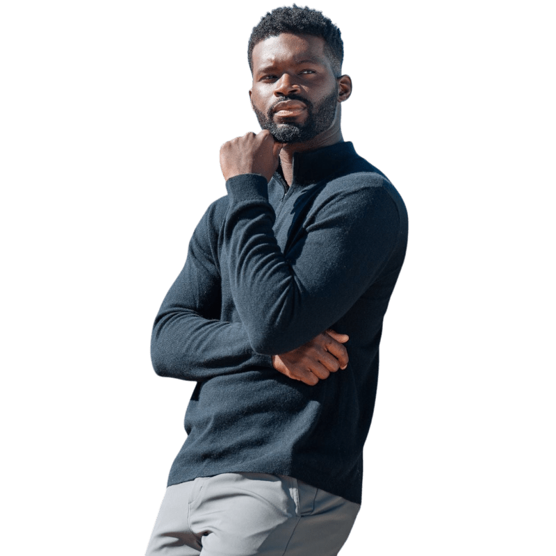 Cozy Earth Men's Quarter Zip Sweater - Sweaters - SwagWear