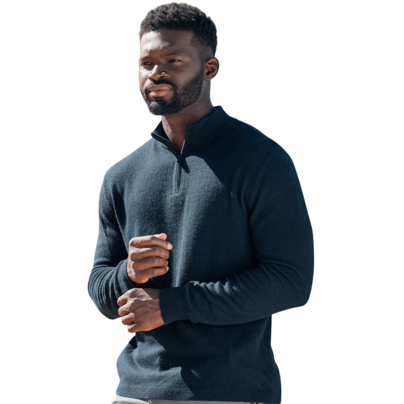 Cozy Earth Men's Quarter Zip Sweater - Sweaters - SwagWear