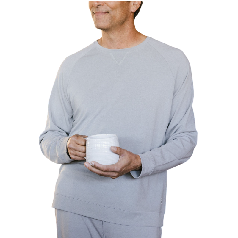 Cozy Earth Men’s Ultra-Soft Bamboo Pullover Crew - Sweatshirts