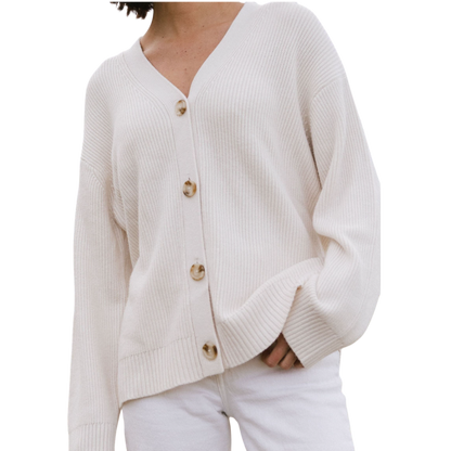 Cozy Earth Oversized Classic Cardigan - Ivory / XS - Cardigans
