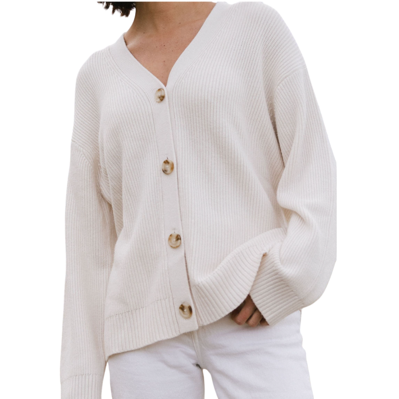 Cozy Earth Oversized Classic Cardigan - Ivory / XS - Cardigans