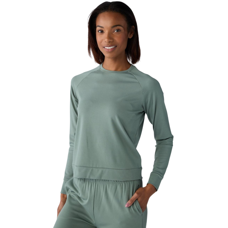 Cozy Earth Women’s Ultra-Soft Bamboo Pullover Crew - Oakmoss / XS - Sweatshirts
