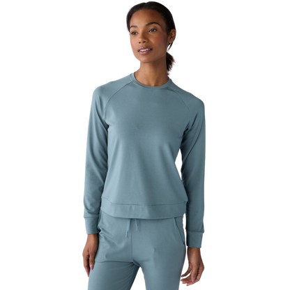 Cozy Earth Women’s Ultra-Soft Bamboo Pullover Crew - Oceanside / XS - Sweatshirts