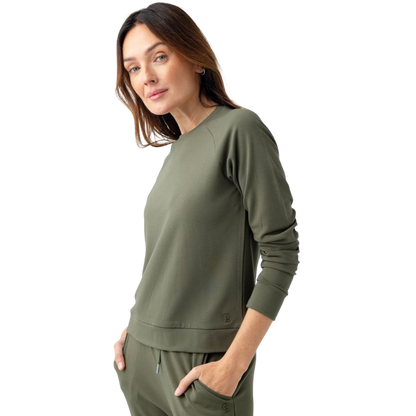 Cozy Earth Women’s Ultra-Soft Bamboo Pullover Crew - Sweatshirts