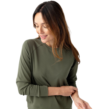 Cozy Earth Women’s Ultra-Soft Bamboo Pullover Crew - Sweatshirts