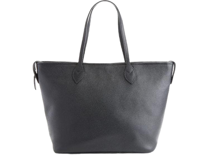 Pebbled Grain Wide Tote Bag with Wristlet