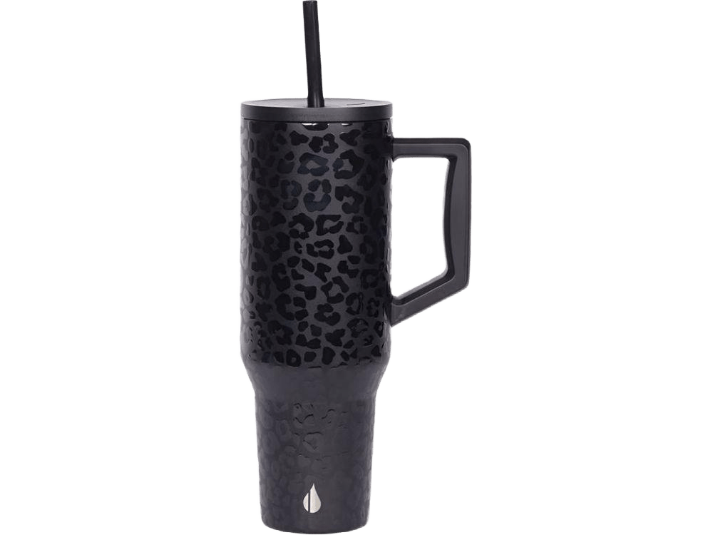 Elemental Commuter 40oz Tumbler - Black Leopard - Tumblers w/Straws - SwagWear