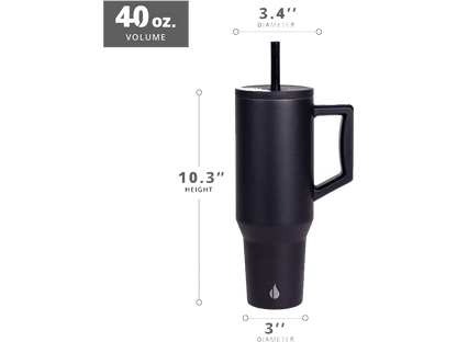Elemental Commuter 40oz Tumbler - Black - Tumblers w/Straws - SwagWear