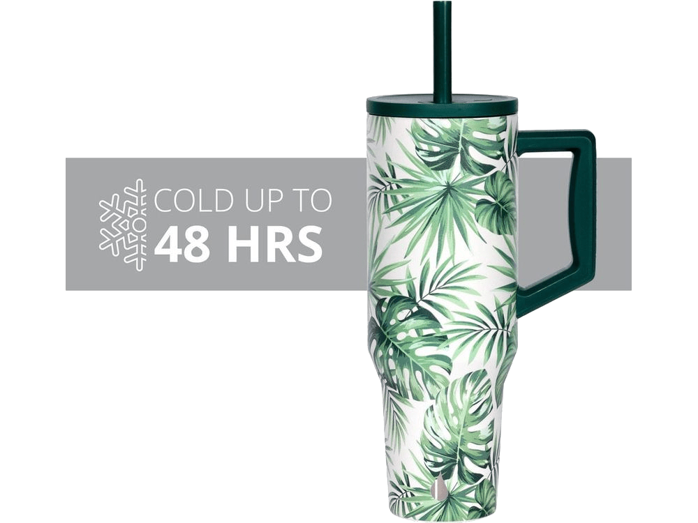 Elemental Commuter 40oz Tumbler - Monstera - Tumblers w/Straws - SwagWear