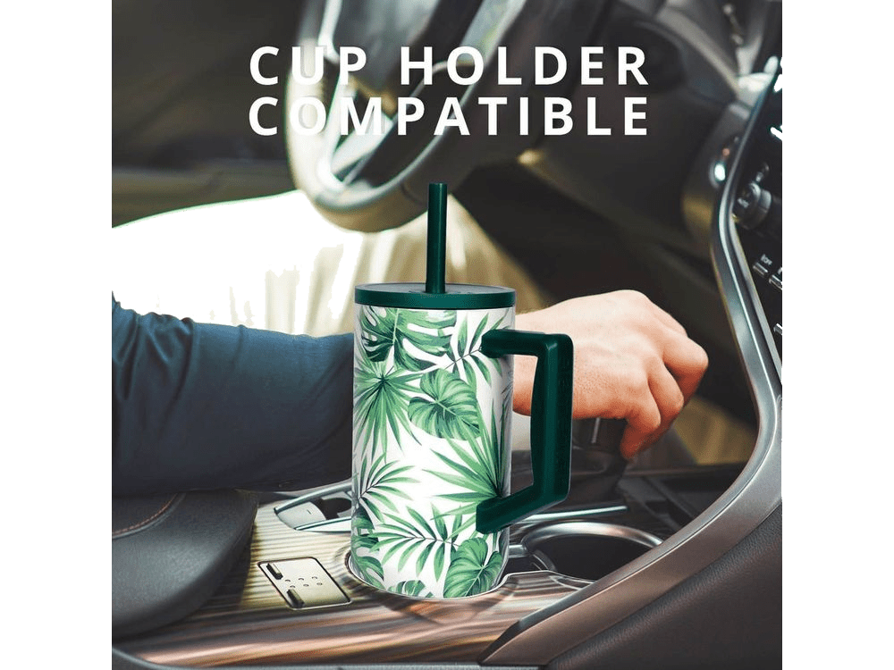 Elemental Commuter 40oz Tumbler - Monstera - Tumblers w/Straws - SwagWear