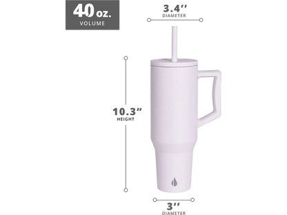 Elemental Commuter 40oz Tumbler - White - Tumblers w/Straws - SwagWear