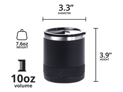 Elemental Recess 10oz Rocks Tumbler - Matte Black - Rocks Tumblers - SwagWear