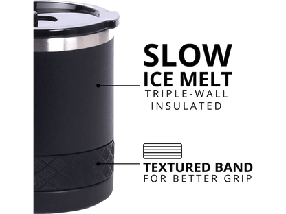 Elemental Recess 10oz Rocks Tumbler - Matte Black - Rocks Tumblers - SwagWear