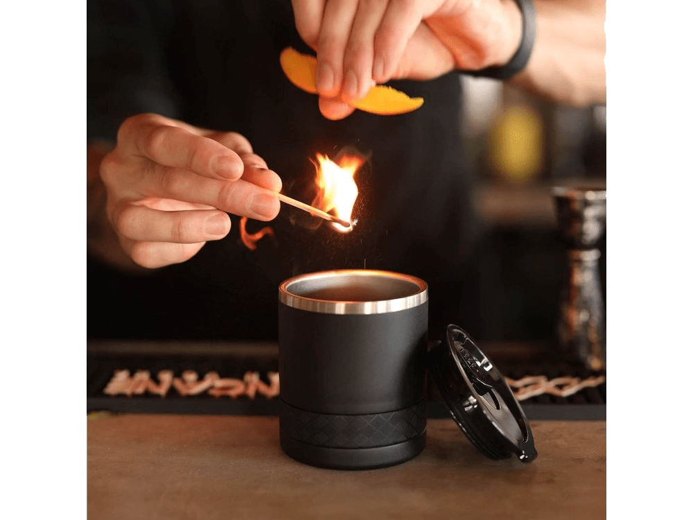 Elemental Recess 10oz Rocks Tumbler - Matte Black - Rocks Tumblers - SwagWear