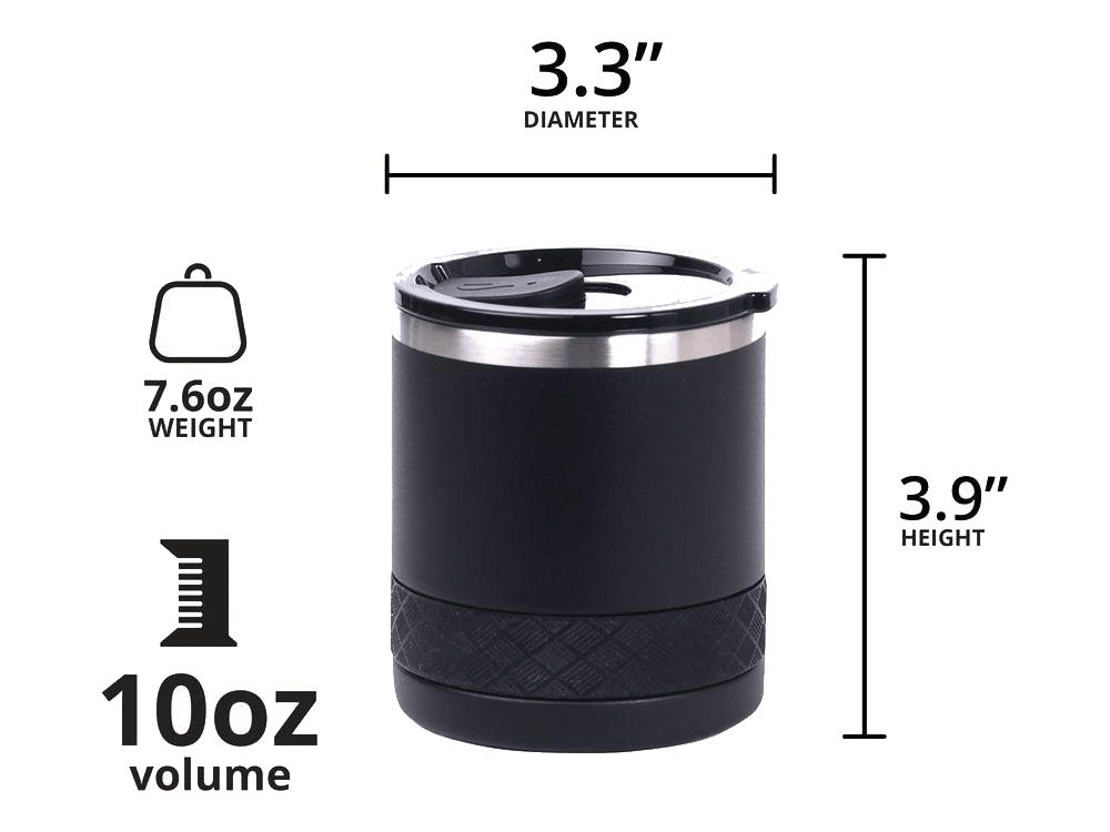 Elemental Recess 10oz Rocks Tumbler - Matte Black - Rocks Tumblers - SwagWear