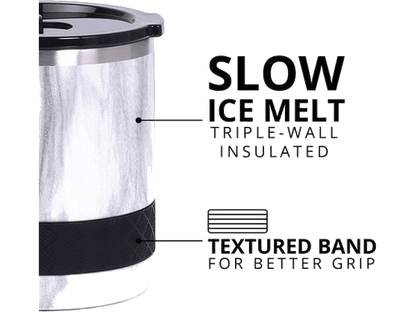 Elemental Recess 10oz Rocks Tumbler - White Marble - Rocks Tumblers - SwagWear