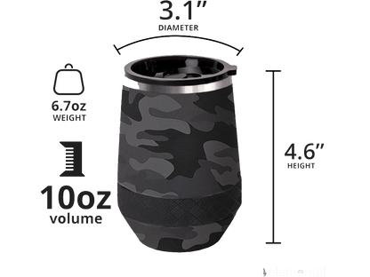 Elemental Recess 10oz Wine Tumbler - Black Camo - Wine Tumblers - SwagWear