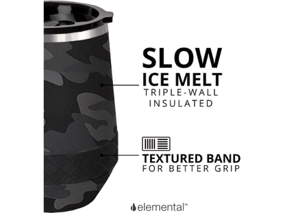 Elemental Recess 10oz Wine Tumbler - Black Camo - Wine Tumblers - SwagWear