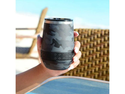 Elemental Recess 10oz Wine Tumbler - Black Camo - Wine Tumblers - SwagWear